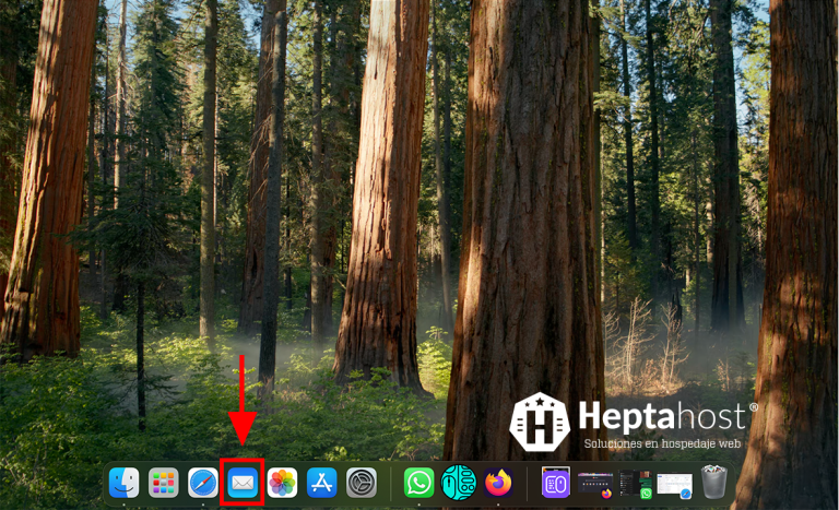 Captura de la configuración de correo en Mail de macOS, paso 1